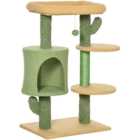 PawHut Green Multi Level Cat Activity Centre with Scratching Post