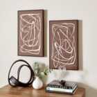 Set of 2 Abstract Framed Canvases