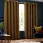 Paoletti Galaxy Gold Chenille Eyelet Curtain 183 x 117cm