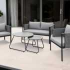 Sicily 4 Seater Grey Sofa Lounge Set