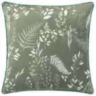 furn. Fearne Sage Green Printed Velvet Cushion