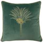 furn. Desert Palm Mineral Embroidered Velvet Cushion