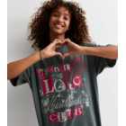 Girls Dark Grey Cotton Heartbreaker Logo Long Oversized T-Shirt