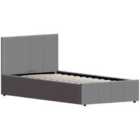 Vida Designs Lisbon 3Ft Single Faux Leather Ottoman Bed, Grey, 90 X 190 Cm