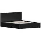 Vida Designs Lisbon 5Ft King Size Faux Leather Ottoman Bed, Black, 150 X 200 Cm