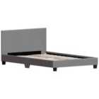 Vida Designs Lisbon 4Ft Small Double Faux Leather Bed, Grey, 120 X 190 Cm