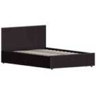 Vida Designs Lisbon 4Ft Small Double Faux Leather Ottoman Bed, Brown, 120 X 190 Cm