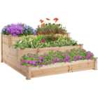 Outsunny 2 Tier Wooden Raised Box