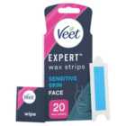 Veet Expert Wax Strips Face Sensitive 20 per pack