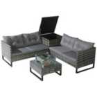 Home Treats Patio Furniture Set w/ Sofa Firepit & Table