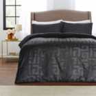 Hotel Cotton Geometric Black Duvet Cover & Pillowcase Set