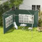 Outsunny Green Gazebo Side Panels with Window 2 Pack