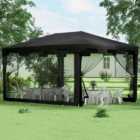 Outsunny 4 x 3m Black Marquee Party Tent