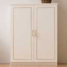 Evu MARIE 2 Door Gold and White Shoe Cabinet