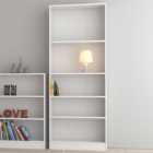 Florence Basic 4 Shelf White Wide Tall Bookcase