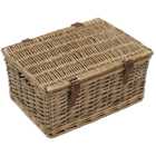 JVL Small Natural Willow Wicker Storage Hamper Basket