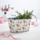 Grow Your Own Forget-Me-Nots Floral Metal Pot