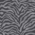 Galerie Natural FX Zebra Print Metallic Silver and Black Wallpaper