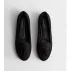 Black Suedette Tassel Loafers