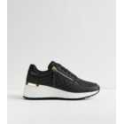 Black Quilted Zip Detail Trainers