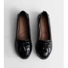 Extra Wide Fit Black Patent Loafers