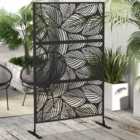 Outsunny 6.4 x 4ft Black Leaf Outdoor Privacy Screen