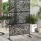 Outsunny 6.4 x 4ft Black Twisted Lines Outdoor Privacy Screen