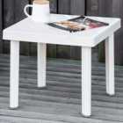 Outsunny White Square Side Table
