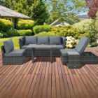 Outsunny 5 Seater Mixed Grey Rattan Garden Sofa Set