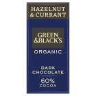 Green & Black's Organic Hazelnut & Currant Dark Chocolate Bar, 90g