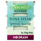 John West No Drain Fridge Pot Tuna Steak In Spring Water 3 x 110g