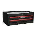 Sealey AP28102BR Mid-Box 2 Drawer Retro Style (Black and Red)