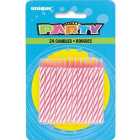 Pink Spiral Birthday Candles 24 per pack