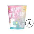 Unicorn Birthday Recyclable Paper Cups 8 per pack
