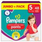 Pampers Premium Protection Nappy Pants, Size 5 (12-17kg) Jumbo+ Pack 48 per pack
