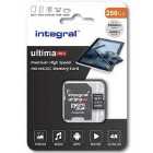 Integral 256GB UltimaPRO V30 Premium microSD Card (SDXC) UHS-I U3 + Adapter - 100MB/s