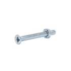 Diall M4 Pozidriv Countersunk Zinc-plated Carbon steel Machine screw & nut (Dia)4mm (L)40mm, Pack of 20