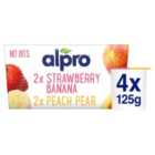 Alpro Strawberry-Banana & Peach-Pear Yoghurt Alternative 4 x 125g