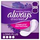 Always Discreet Incontinence Liners Long For Sensitive Bladder 20 pack 20 per pack