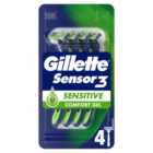 Gillette Sensor3 Sensitive Disposable Razors 4 pack 4 per pack