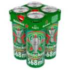 Heineken Premium Lager Beer Cans 4 x 568ml