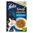 Felix Soup Fish Selection Plaice, Tuna & Cod Wet Cat Food 6 x 48g