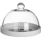 Premier Housewares Pun & Games Cheese Board with Glass Dome