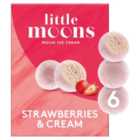 Little Moons Strawberries & Cream Mochi Ice Cream 6 x 32g