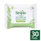 Simple Kind to Eyes Biodegradable Eye Make-Up Remover Pads 30 per pack
