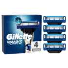 Gillette Mach 3 Turbo Razors For Men 4 Refill Razor Blades 4 per pack