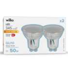Wilko 2 Pack GU10 LED 345 Lumens Glass Spotlight Bulb
