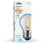 Wilko 1 Pack Screw E27/ES LED Filament 470 Lumens Round Dimmable Light Bulb