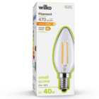 Wilko 1 Pack Small Screw E14/SES LED Filament 470 Lumens Candle Light Bulb