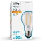 Wilko 1 Pack Screw E27/ES LED Filament 806 Lumens Standard Light Bulb